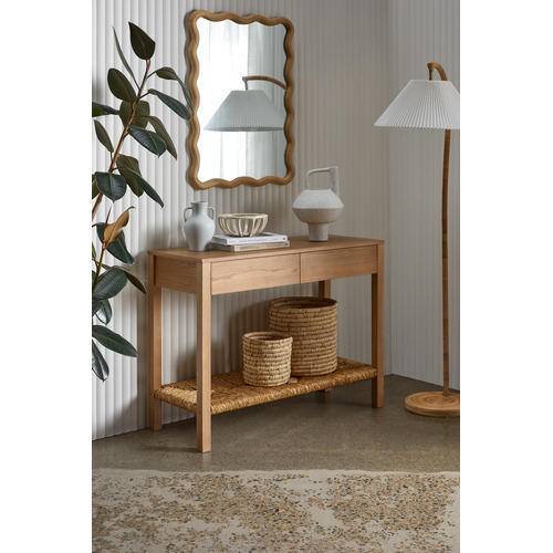 Nadia Hand-Woven Rush Console Table