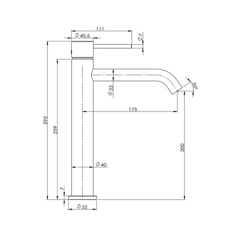 Clovelly Matte Black Tall Basin Mixer