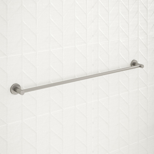 Temple & Webster Clovelly Brushed Nickel 750mm Single Towel Rail