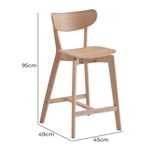 65cm Larsen Rubberwood Barstools