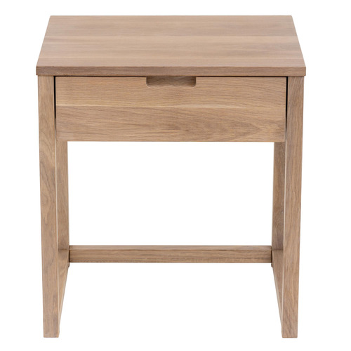 Temple & Webster Rustic Olwen Oak Wood Bedside Table