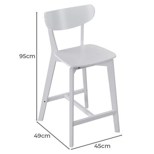 65cm Larsen Rubberwood Barstools