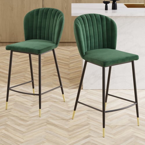 67cm-Green-Venus-Velvet-Bar-Stools