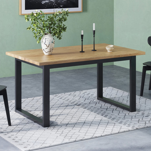 Black-Ski-Leg-Oak-Wood-Dining-Table-SBDT6SKI