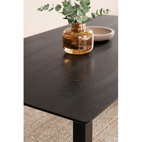 Temple & Webster 180cm Black Maison Oak Wood Dining Table