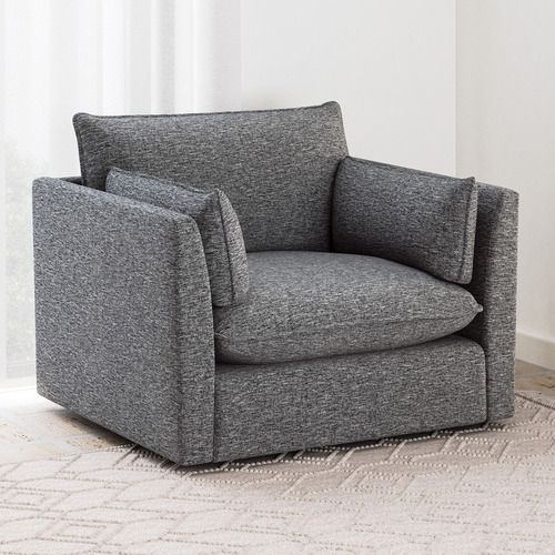 Malibu Upholstered Swivel Armchair | Temple & Webster