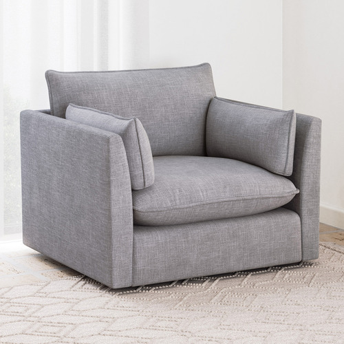 Malibu Upholstered Swivel Armchair | Temple & Webster