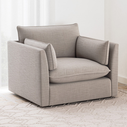 Malibu Upholstered Swivel Armchair | Temple & Webster