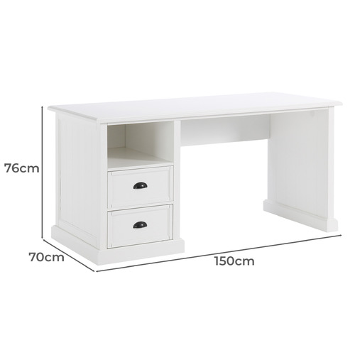 Hamptons 2 Drawer 1 Shelf Desk