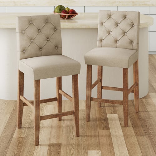 Temple Webster 65cm Windsor Provincial Linen Barstools