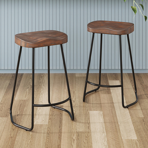 75cm-Premium-Vintage-Style-Elm-Wood-Barstools-with-Black-Legs