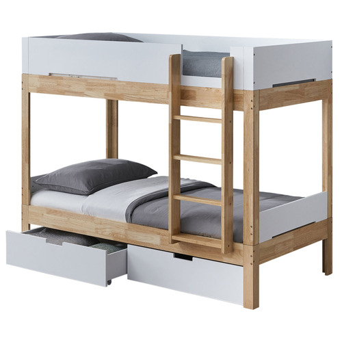 Colby Convertible Single Over Single Bunk Bed & Drawers