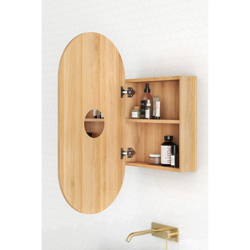 Mecca 450mm Pill Mirrored Shaving Cabinet