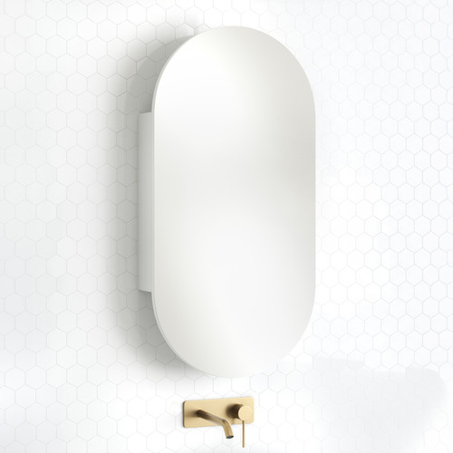 Mecca 450mm Pill Mirrored Shaving Cabinet