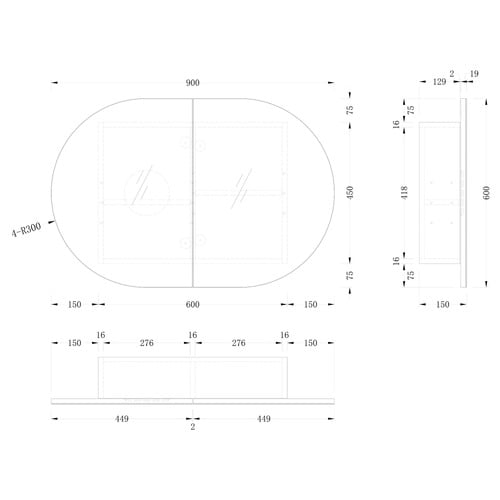 Mecca-900mm-Oval-Mirrored-Shaving-Cabinet
