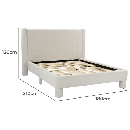 Temple & Webster Cream Joanna Chenille Bed