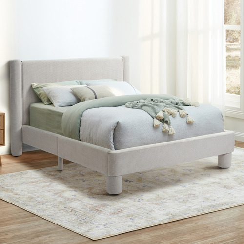 Temple & Webster Cream Joanna Chenille Bed