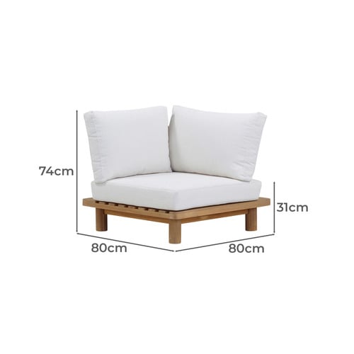 5 Seater Clifton Acacia Wood Outdoor Modular Lounge Set