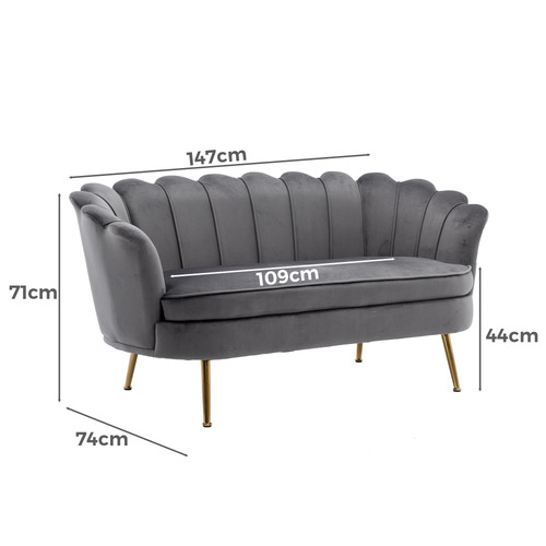 Marianna 2 Seater Velvet Sofa