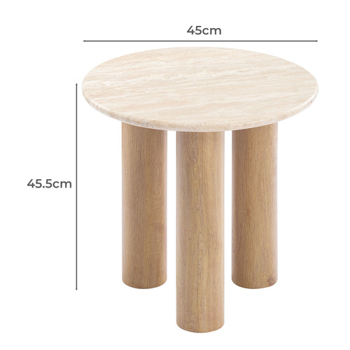 Temple Webster Arabella Travertine Stone Side Table