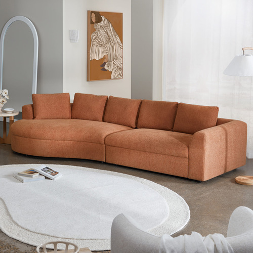 Forbes Premium Oversized Sofa with Curved Chaise