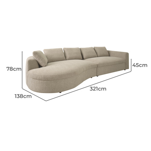 Forbes 5 Seater Upholstered Modular Sofa