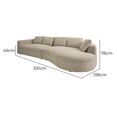 Forbes 5 Seater Upholstered Modular Sofa