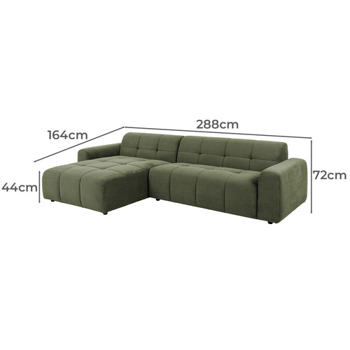 Quinn 4 Seater Upholstered Sofa with Chaise