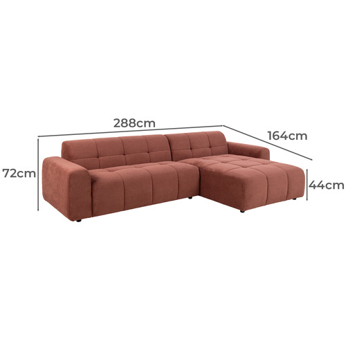 Quinn 4 Seater Upholstered Sofa with Chaise