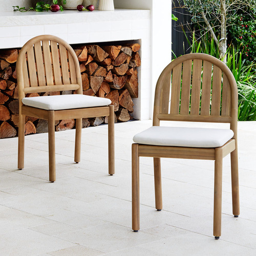Corfu Acacia Wood Outdoor Dining Chairs