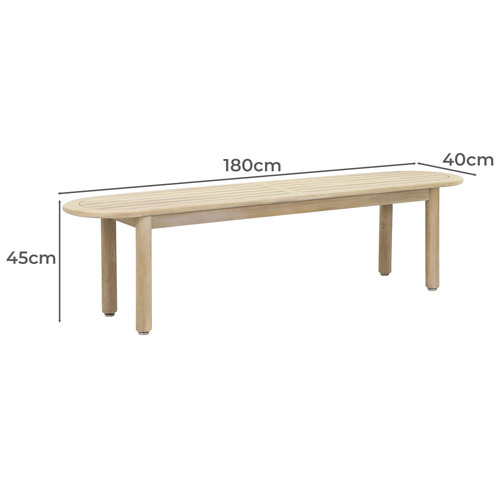 3 Seater Corfu Acacia Wood Outdoor Bench