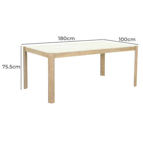 Carla Tavertine-Look Outdoor Dining Table