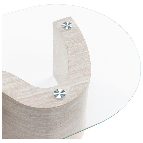 Willow Travertine-Look Coffee Table
