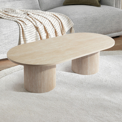Tilly Travertine-Look Coffee Table