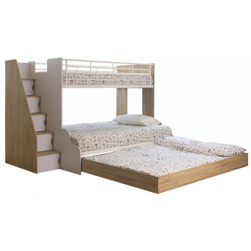 Levi Single Over Double Bunk Bed with Trundle
