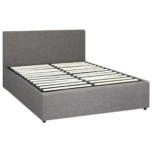 Temple & Webster Grey Aldan Gas Lift Storage Bed Frame