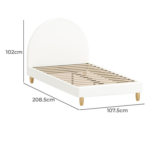 White Seraphine Boucle Bed Frame