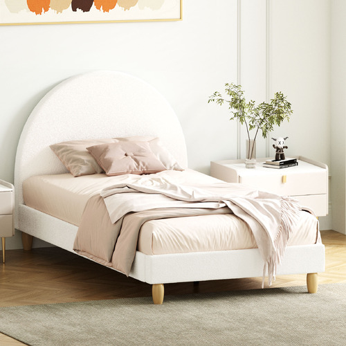 White Seraphine Boucle Bed