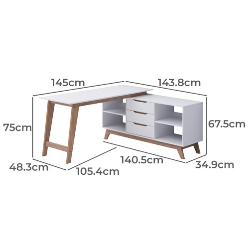 Rhodes 3 Drawer Computer Desk