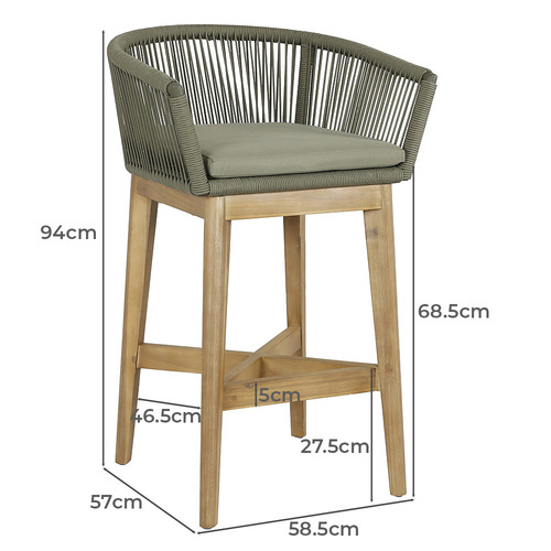 68.5cm Laguna Rope Outdoor Barstool
