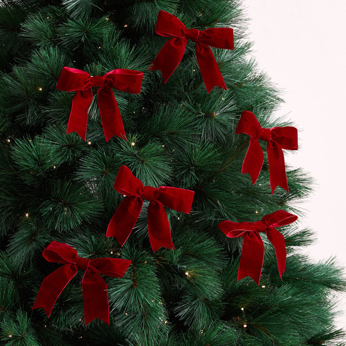 Set-of-6-Velvet-Bow-Christmas-Tree-Clips