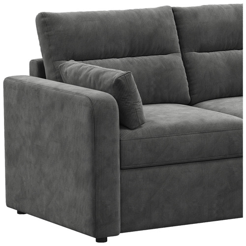 Carter 3 Seater Corduroy Sofa Bed with Reversible Chaise