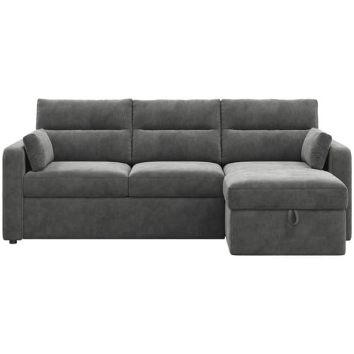 Carter 3 Seater Corduroy Sofa Bed with Reversible Chaise