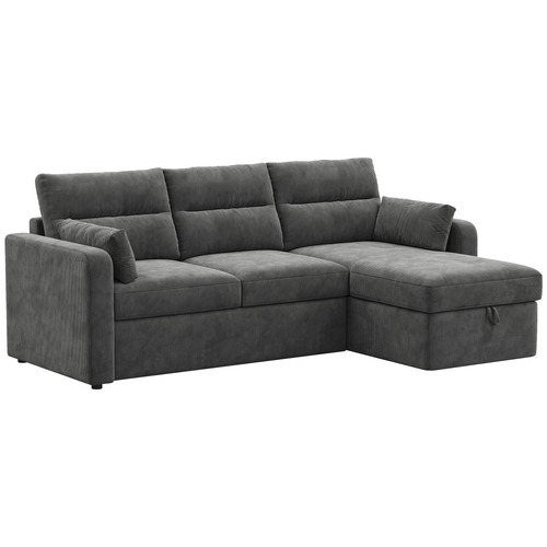 Carter 3 Seater Corduroy Sofa Bed with Reversible Chaise