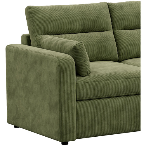 Carter 3 Seater Corduroy Sofa Bed with Reversible Chaise