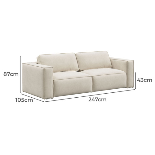 Porto 3 Seater Queen Sofa Bed