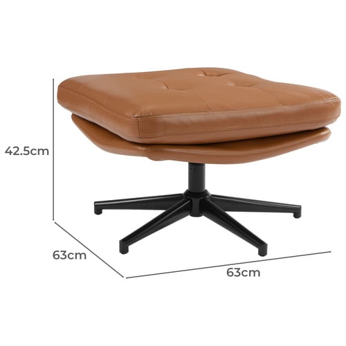 2 Piece Brunel Leather Accent Chair & Foot Stool Set