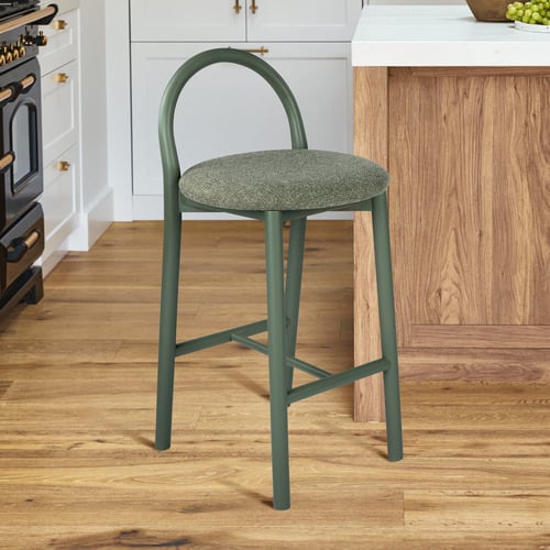 65.5cm Lottie Arched Solid Beech Wood Bar Stool