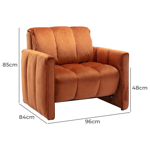 Echo 1 Seater Velvet Single Sofa Bed
