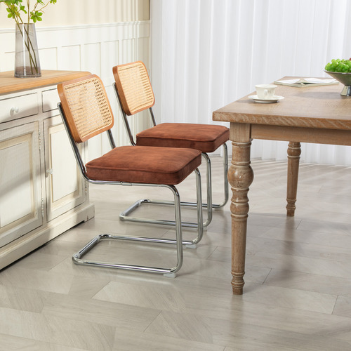 Marcel-Breuer-Cesca-Replica-Velvet-Cantilever-Dining-Chairs